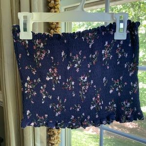 Floral Ruched Tube Top